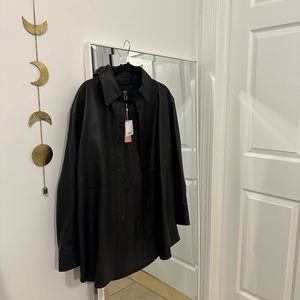 Brand new with tags 100% leather shirt black